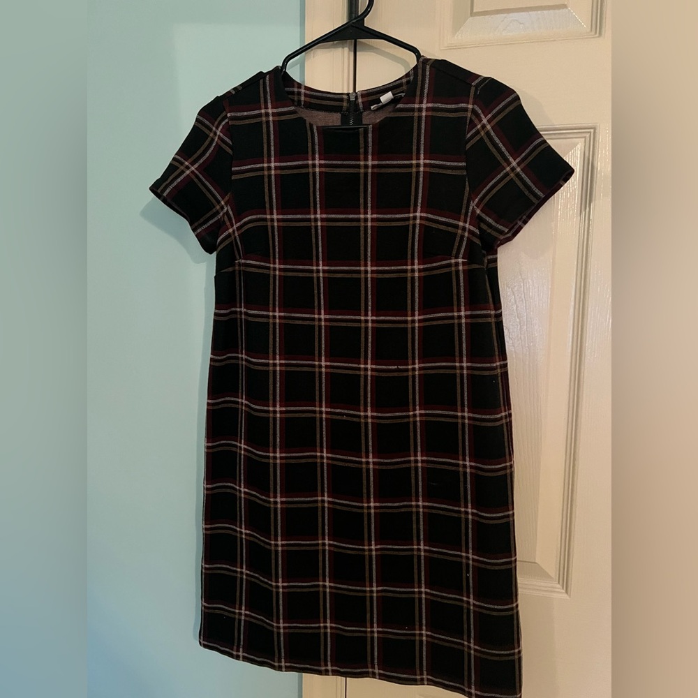 Loft. Knee length plaid dress